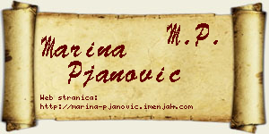 Marina Pjanović vizit kartica
